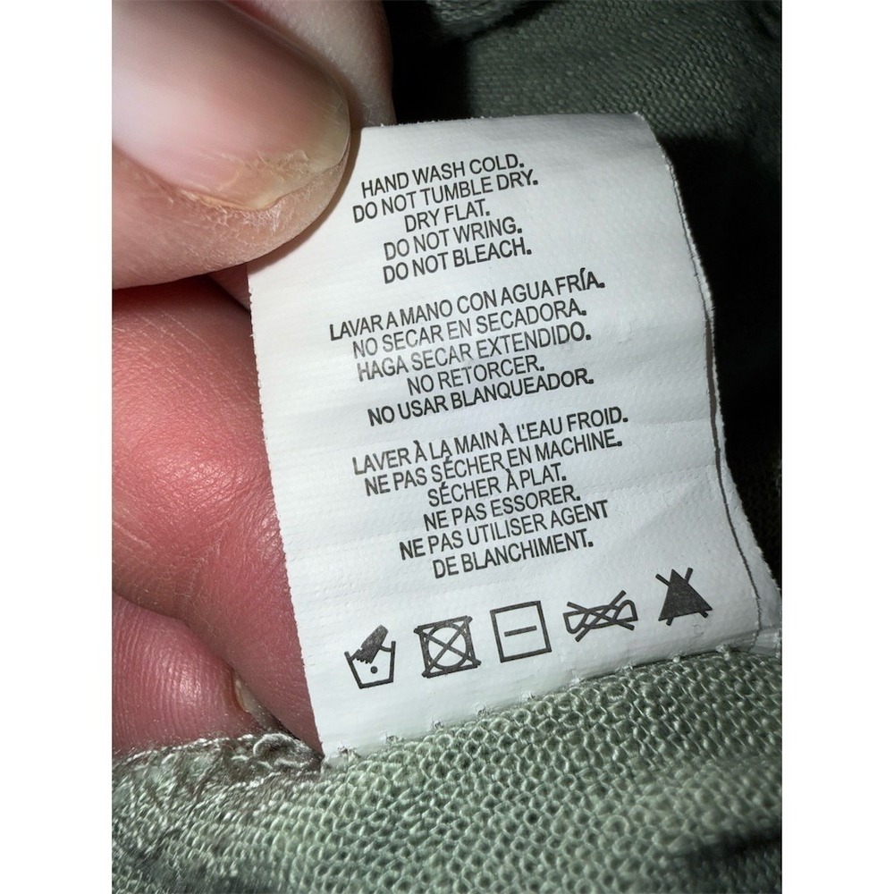 Thread + Supply Pant Womens M Sage Green Wide Leg Drawstring Elastic linen blend - Picture 4 of 9